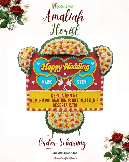 Papan Bunga Pernikahan Kempas